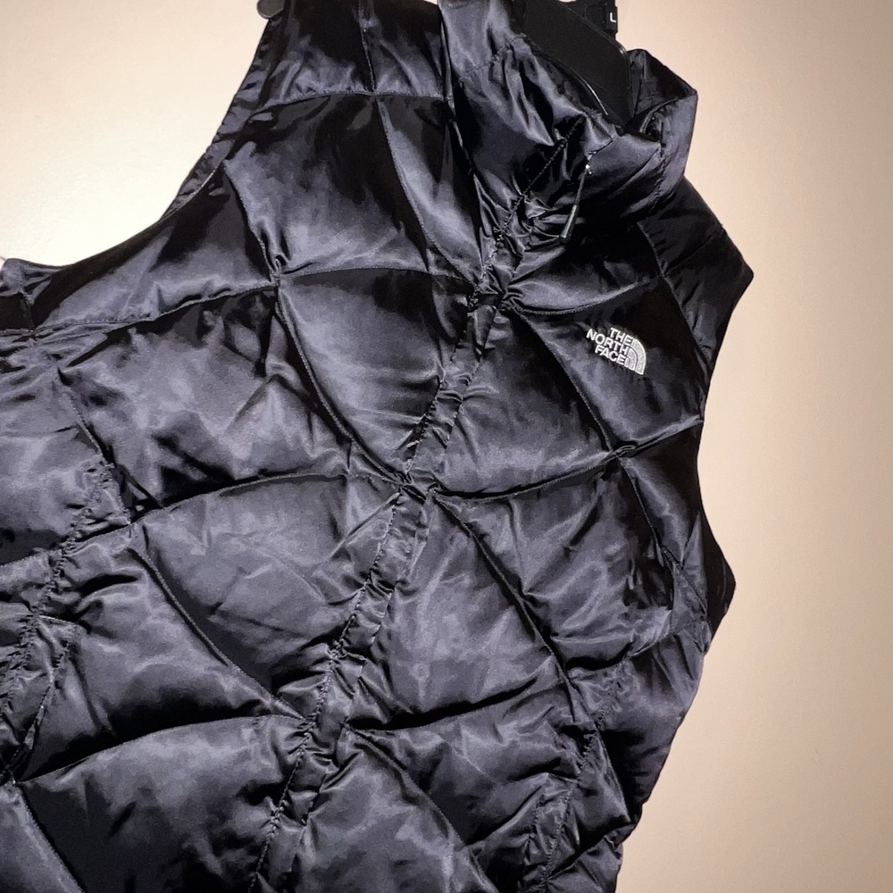 The North Face 550 Puffer Vest Black Large Goose Down Aconcagua Women's Quilted